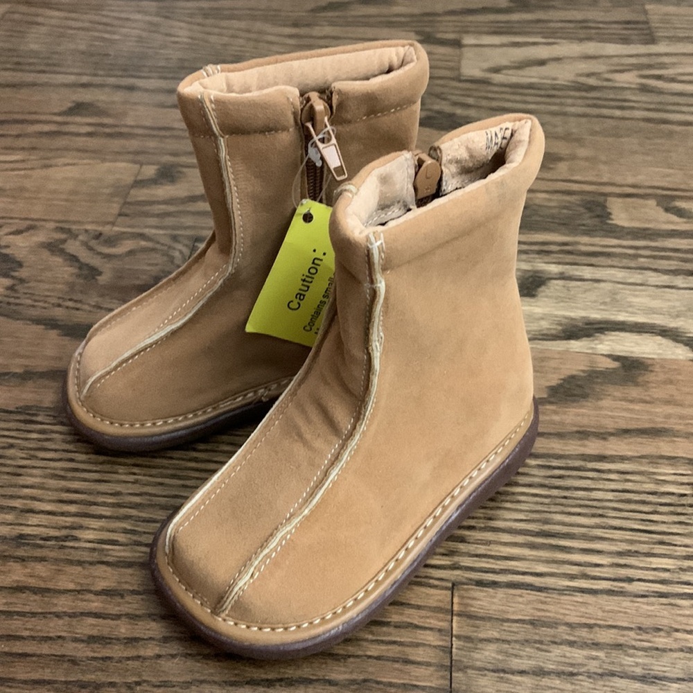Itzy Bitzy Tan Suede Squeaky Baby Walker Boots
